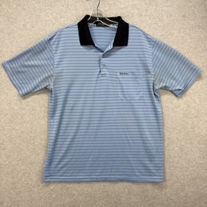 Paul Smith Polo Shirt Mens XL Blue Striped London‎ Classic Golf Performance Tech